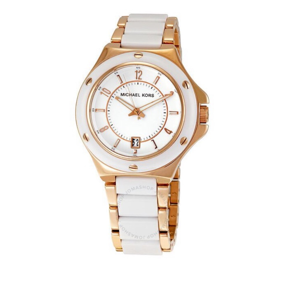 Michael Kors White & Rose Gold Watch
